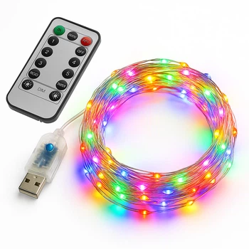 Різнокольорова LED-гірлянда на шлейфі з котушкою 10м