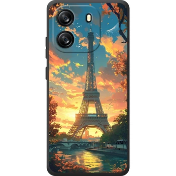 Силиконовый Чехол с Картинкой для Blackview Oscal Flat 1C Принт (Париж, Эйфелева Башня) (70026-ysm037)