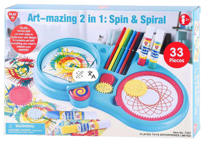 Zestaw kreatywny do rysowania PlayGo Spirograf 2 w 1 33 elementy (4892401073570)