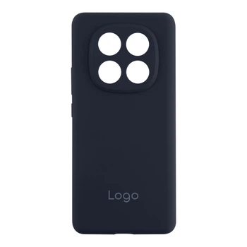 Чехол-накладка Liquid Silicone (AA) с защитой на камеру для Xiaomi Redmi Note 14 Pro 5G/Poco X7 5G Dark Blue
