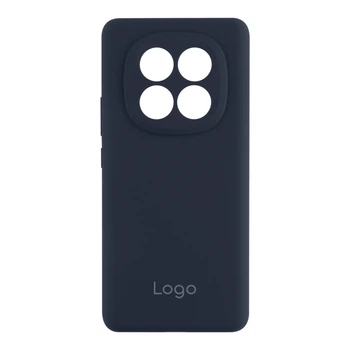 Чехол-накладка Liquid Silicone (AA) с защитой на камеру для Xiaomi Redmi Note 14 Pro+ 5G Dark Blue