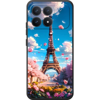 Силиконовый Чехол с Картинкой для Xiaomi Poco F8 Pro Принт (Париж, Эйфелева Башня) (70197-ysm035)