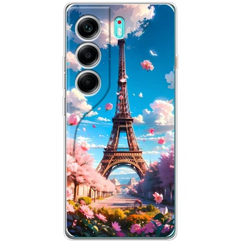 Силиконовый Чехол с Картинкой для Tecno Camon 40 Принт (Париж, Эйфелева Башня) (69724-ysm035)
