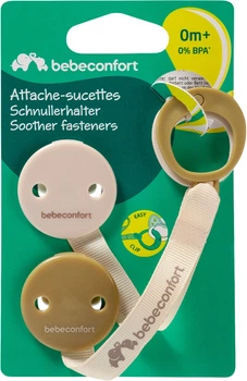 Набір затискачів до пустушки Bebe Confort Green/Beige 2 шт (3104202510)