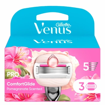 Змінний картридж для гоління (леза касети) жіночий Venus ComfortGlide & Olay з а роматом граната 3 шт