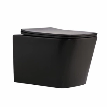 Унітаз підвісний Qtap New Ultra Ultra Quiet безобідковий з сидінням Soft-close MATT BLACK