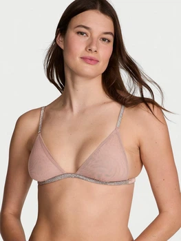 Бюстгальтер Victoria's Secret (122698361825) Sheer Shine Triangle Bralette XL бежевий