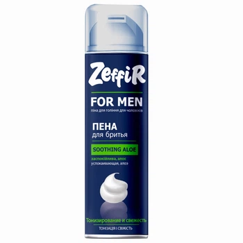 Пена для бритья ZEFFIR Soothing Aloe успокаивающая 200 мл ( 4820182781728)