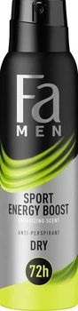 Антиперспирант-спрей Fa Men Sport Energy Boost 72h со стимулирующим ароматом имбиря и лимона 150 мл (9000100736763)