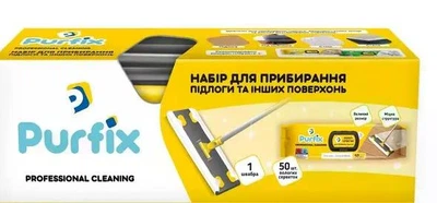Набір д/прибирання Purfix швабра+ вологі серветки для прибирання 50 шт