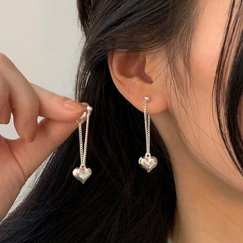 Сережки корейські Ланцюжок круговий Серця