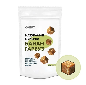 Натуральні цукерки FloverFood банан гарбуз 200г