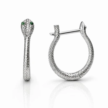 Серьги серебряные Змея с фианитами Silver Style (24024.10 sku:2300103968367)