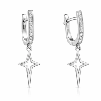 Серьги серебряные Звезда с фианитами Silver Style (25141.12 sku:2300104183417)