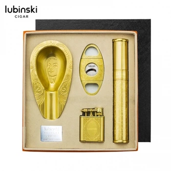Подарунковий набір для сигар Lubinski 4-в-1 — золотистий