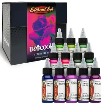 Набор тату красок Liz Cook Series 12 Colors Eternal по 30 мл