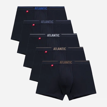 Набор трусов боксеров мужских хлопковых Atlantic 5SMH-004 GRA L 5 шт Темный синий (5907086023266)