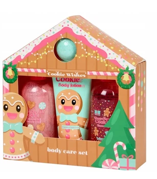 Новогодний подарочный набор для ванны Cookie Wishes Body Care Set "Пряничный домик», 4 ед.