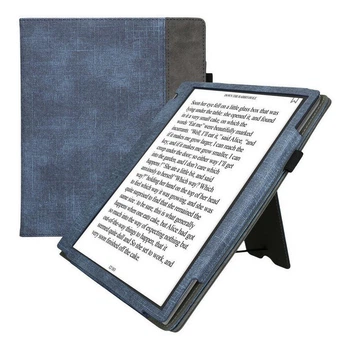 Обложка чехол с подставкой и ремешком для руки kwmobile Bookstyle Stand Handstrap для PocketBook 1042 InkPad Eo Dark Blue / Dark Grey