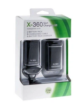 Зарядка 4-в-1 для геймпада Xbox 360 (чорна, Play & Charge Kit)