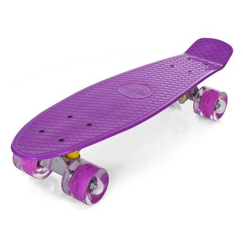 Пенні борд Profi Penny Board ПУ колеса світло Скейт фіолетовий
