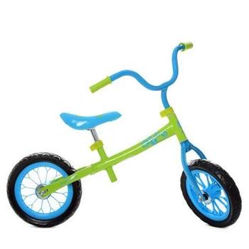 Беговел детский металлический PROFI KIDS велобег двухколесный 12" EVA зелено-голубой