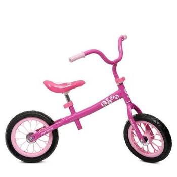 Беговел детский металлический PROFI KIDS велобег двухколесный 12" EVA розовый
