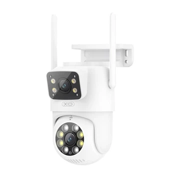 Вулична смарт камера XO CR06 Dual Screen Video (Wi-Fi 2.4G та Bluetooth) двоекранна Wi-Fi камера спостереження з нічним баченням та захистом від погодних умов, через програму Carecam Pro White