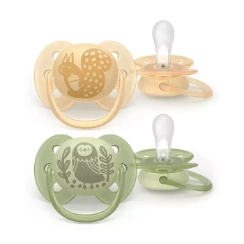 Пустышка Philips AVENT Ultra Soft 6-18 місяців 2 шт, жовто-зелена (SCF091/46)