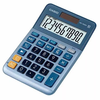 Калькулятор Casio MS-100EM-W-EP, голубой (CALC-CAS-MS-100EM-W)