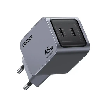 Зарядное устройство Ugreen 2xUSB-C PD45W GaN X707 gray (35008)