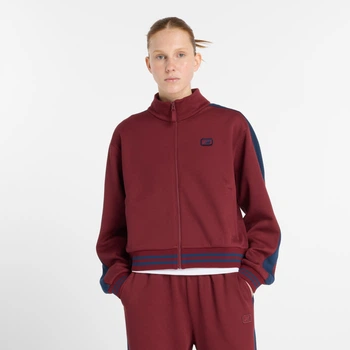 Женская бордовая куртка New Balance Pique Track 42 (XL) (WJ53505MHB)
