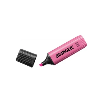 Маркер Stanger текстовый, 1-5 мм розовый 10 шт (MARKER-TXT-STFLATP10)
