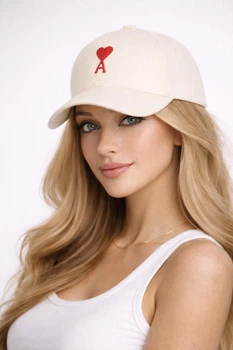 Молодежная кепка с вышивкой Ами (Ami) One-size 54-57см Светло-бежевый