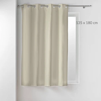 Zasłona zaciemniająca Douceur d'intérieur na przelotkach beżowa 135 x 180 cm (3574386123853)