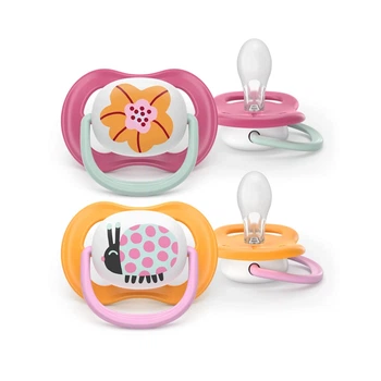 Пустушка Philips AVENT Ultra Air 6-18 місяців 2 шт рожево-помаранчев (SCF080/27)