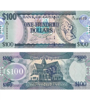 Банкнота 100 доларів Гайана 2022 рік UNC