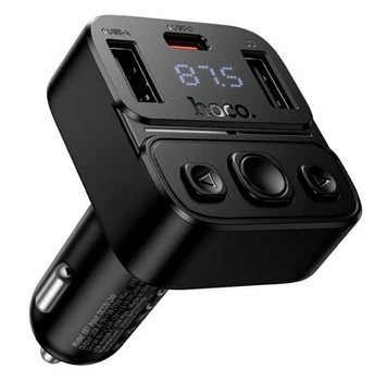 FM-трансмиттер Hoco E87 Delta 35W USB Type-A USB Type-C Быстрая зарядка Черный