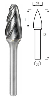 Борфреза сфероконическая (грибовидная) PROFITOOL - 16х25х70х6 мм (F15256-3)