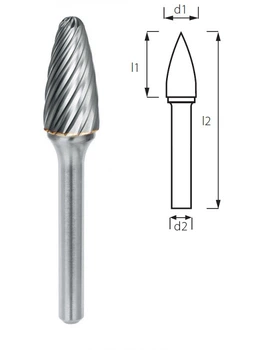 Борфреза сфероконическая (грибовидная) PROFITOOL - 10х20х64x6 мм (F10206-3INOX)