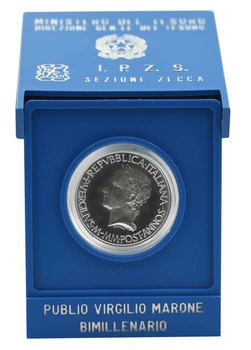 Монета Италия 500 лир 1981 Серебро AU-UNC 2000 лет со дня смерти Вергилия (Ag 835, 11 грамм)