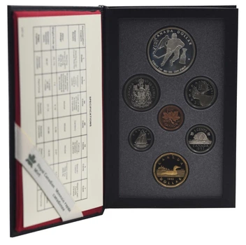 Набор монет Канада набор из 7 монет 1993 Proof 1, 5, 10, 25, 50 центов, 1, 1 (серебро) доллар
