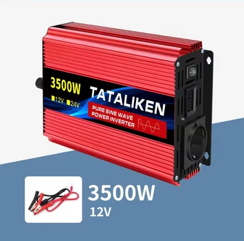 Інвертор Tataliken 1200w/3500w 12-220v чистий (правильний) синус pure sine, перетворювач напруги 12в 220в