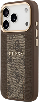Etui Guess 4G Stripe MagSafe do Apple iPhone 17 Pro Bronze (3666339520496)