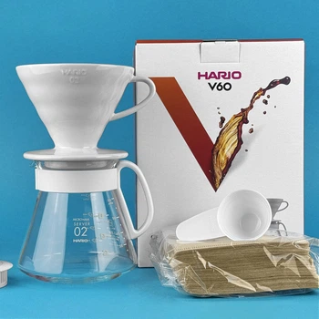 Набор Hario Ceramic V60 02 для фильтра-кофе с сервером 600 мл и фильтрами