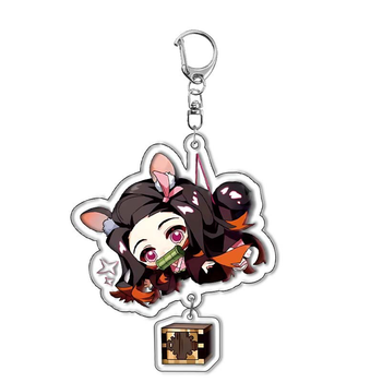 Брелок акриловый Клинок рассекающий демонов Незуко Камадо Demon Slayer Nezuko Kamado 5 см 2561847615