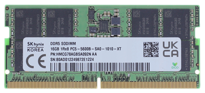Оперативная память SK Hynix 16GB SODIMM DDR5 5600MHz (HMCG78AGBSA092N) Б/У