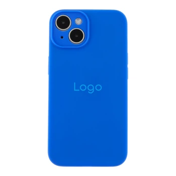 Чехол Silicone Case Full с защитой камеры для iPhone 13 Shiny Blue