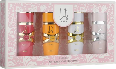 Zestaw damskich wód perfumowanych Lattafa Yara Yara 25 ml + Yara Candy 25 ml + Yara Moi 25 ml + Yara Tous 25 ml (6290362345749)