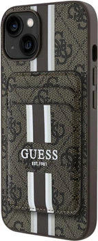 Панель Guess 4G Stripes with MagSafe Wallet для Apple iPhone 15 Brown (GUBPHCP15SP4RPSW)